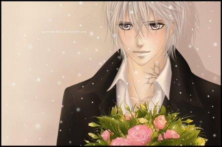 Zero s kyticí růži Zero s kyticí růži